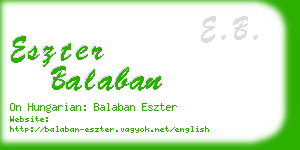 eszter balaban business card